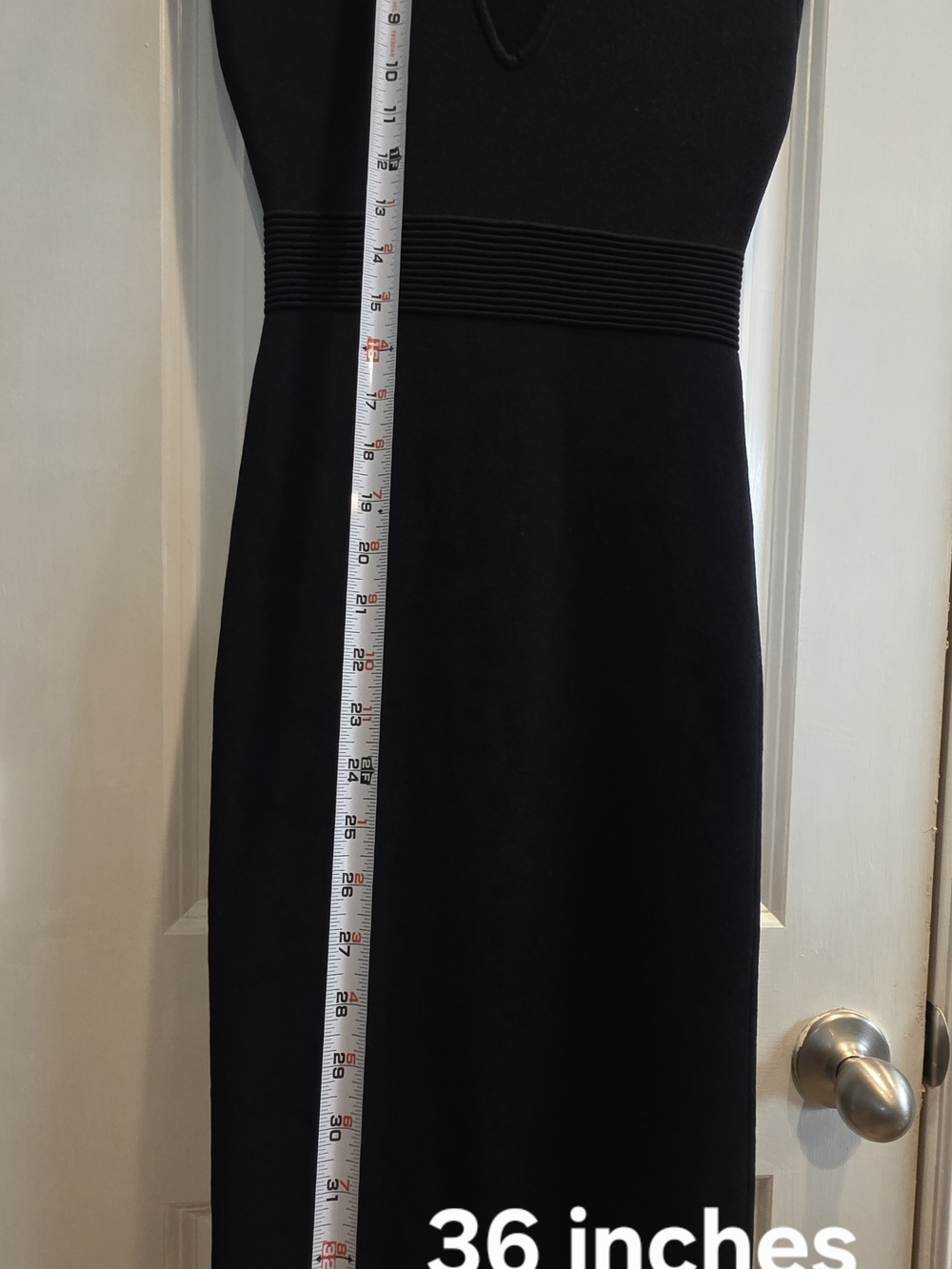 Classic Black V Neck By Michael Kors. Stretch Knit Sz XS Midi Bodycon - Picture 10 of 13